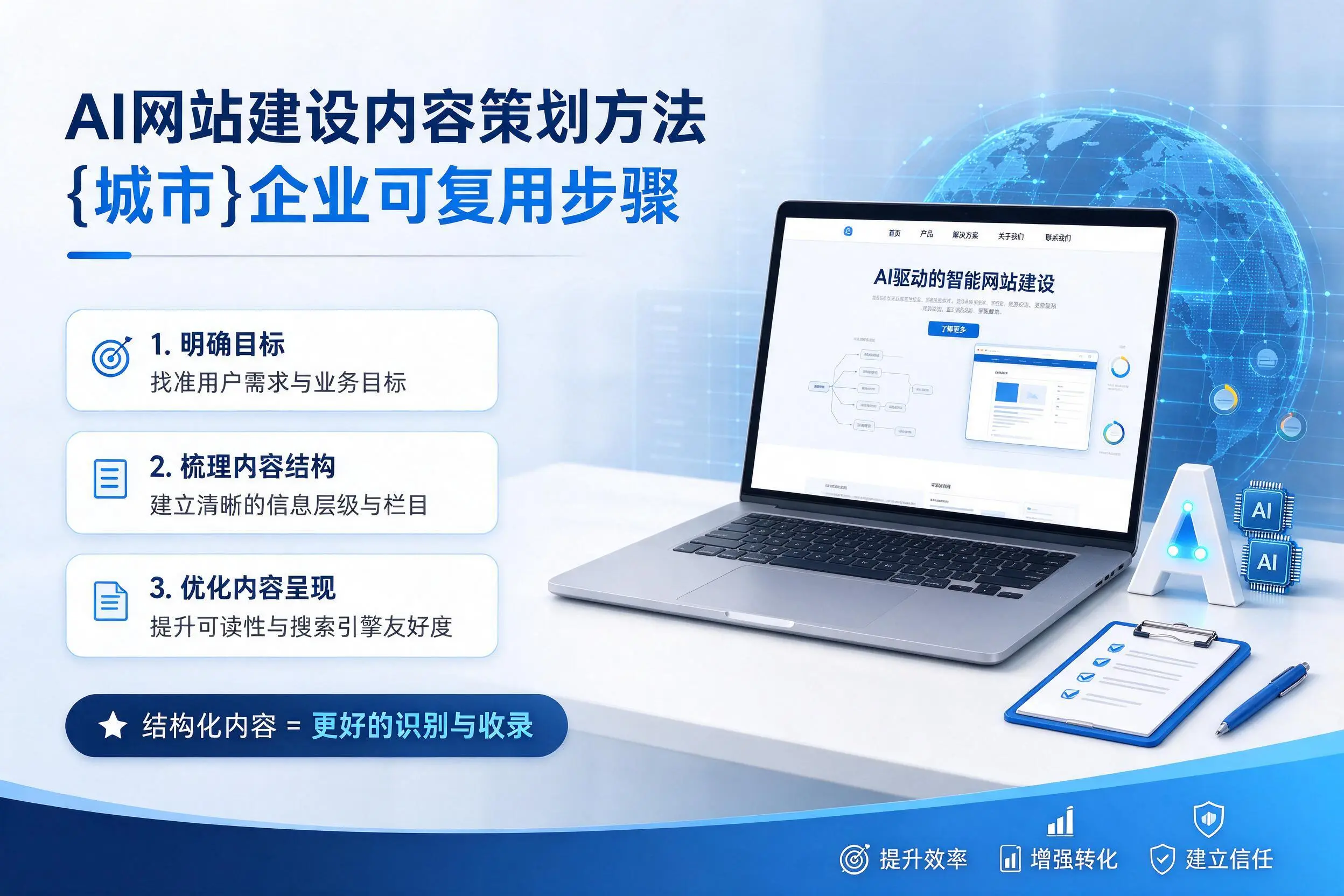 AI网站建设内容策划方法，金华企业可复用步骤